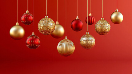 Obraz premium Elegant patriotic celebration concept inspired by Chinese National Day, abstract red and gold decorations, unity, tradition and cultural heritage, festive background, with copy