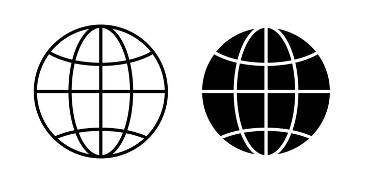 Globe icon simple drawings set. EPS10