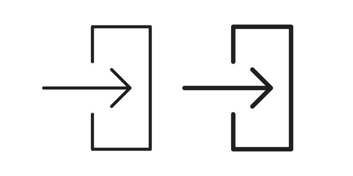 Log in icon simple drawings set. EPS10