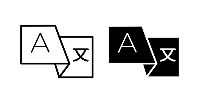 Language icon simple drawings set. EPS10