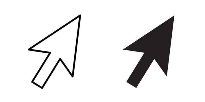 Cursor arrow icon simple drawings set. EPS10