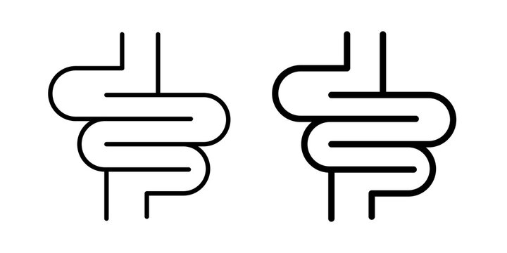 Intestine icon simple drawings set. EPS10