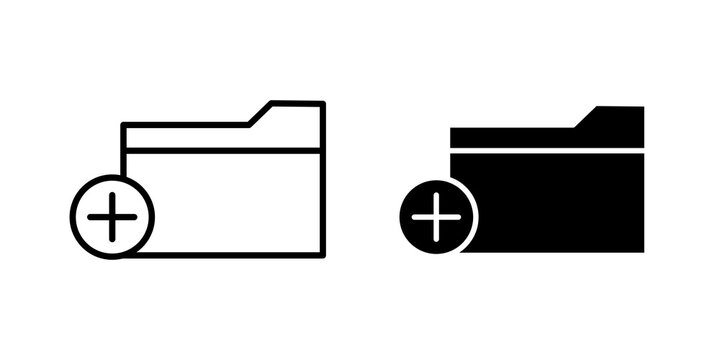 Create folder icon simple drawings set. EPS10
