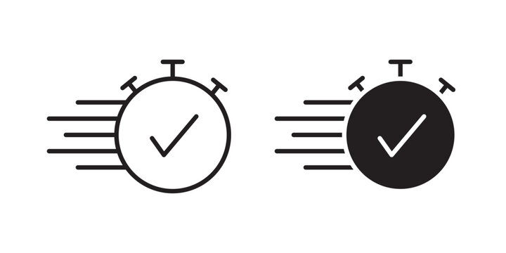 Time fast icon simple drawings set. EPS10