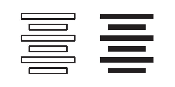 Align center icon simple drawings set. EPS10