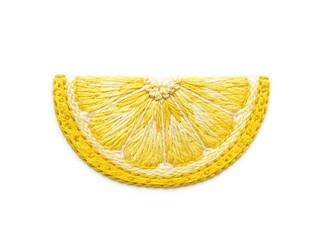 Obraz premium Bright yellow lemon slice with detailed texture and white pith