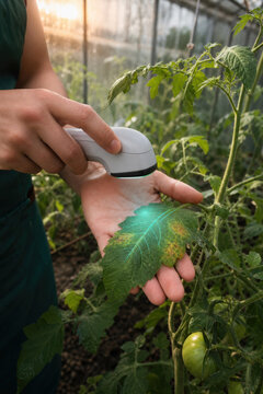 Greenhouse Leaf Disease Spectral Scan for Early Crop Stress Detection Plant Health Monitoring and Precision Agriculture