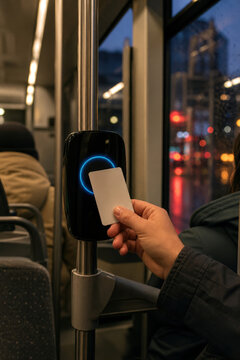 Public Transit Contactless Payment on City Tram for Fast Cashless Fare Collection and Smart Urban Mobility
