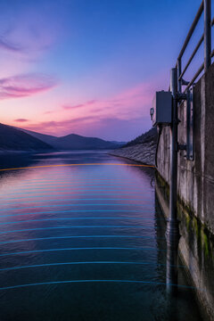 Reservoir Water Level Monitoring with Dam Sensor at Twilight for Utility Management Drought Planning and Flood Control