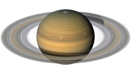 Saturn planet with detailed rings, isolated on transparent background © Luca