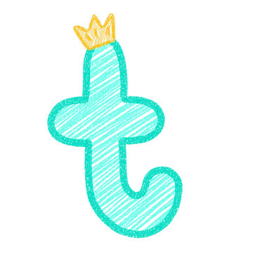 Crayon Crown Alphabet T