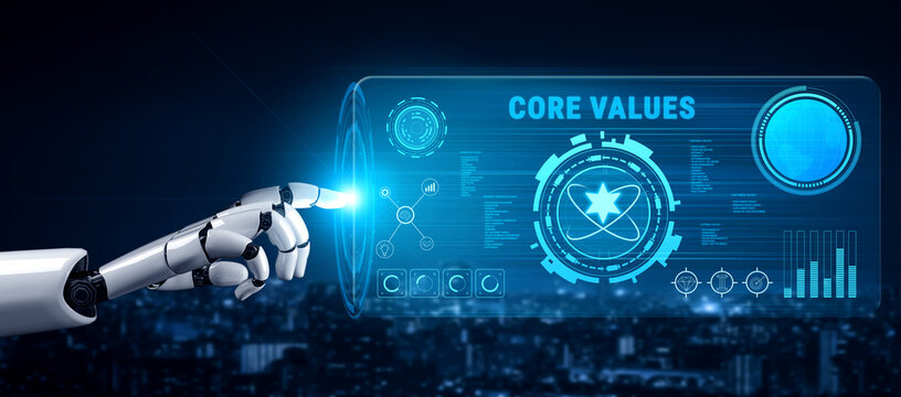 AI guided implementation of corporate core values and business ethics. These AI monitored principles guide the company culture and vision. Motif