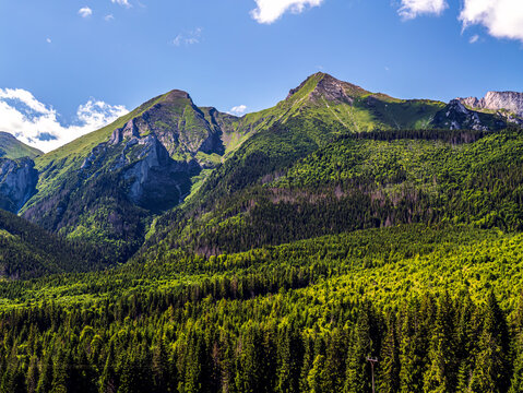 Scenic view of Belianske Tatras mountains in summer, Slovakia