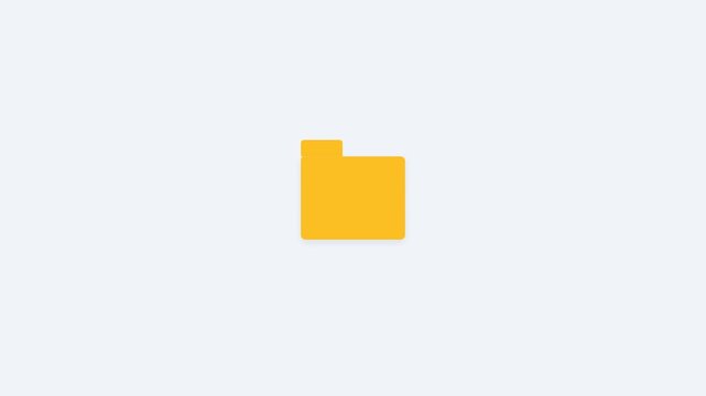 Dynamic motion video of a yellow folder icon with fast-moving background illustrating digital file management.