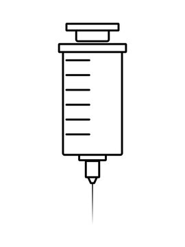 Syringe icon for medical vaccine and injection, hospital vector symbol isolated on white background