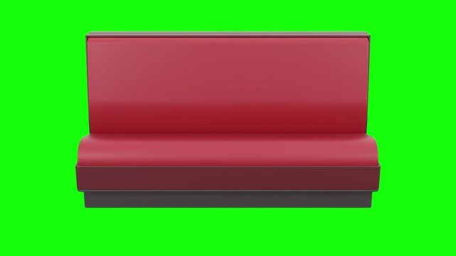 Diner Booth, isolated on green screen background