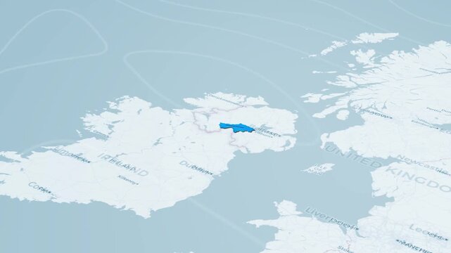Dungannon and South Tyrone District 3D Map Zoom Animation, Northern Ireland