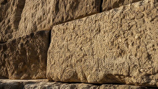 Great Pyramid Limestone Stone Close Up Texture Ancient Egypt Detail Macro