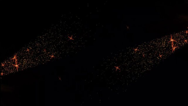 Gold star particle trail in 4k with magic flare, glowing lightning path, single optical flash, luxury christmas glistering, and exploding galaxy splash