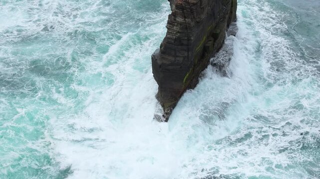Sea stack coastal scenery on the island of Hoy, Orkney, Scotland