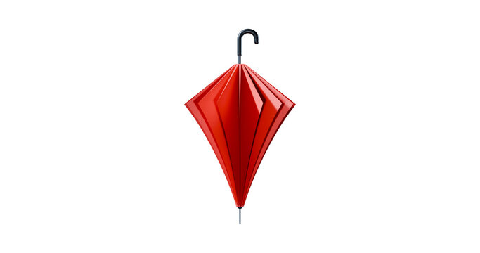 Red umbrella closed in a transparent background