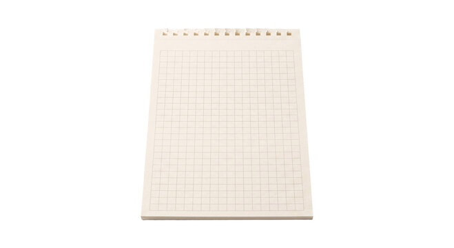 Blank grid paper notebook with perforated edge for easy tearing