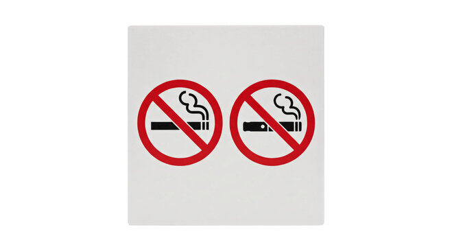 No smoking and no vaping signs displayed side by side on a white background