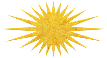Fototapeta premium Golden starburst with textured surface and sharp points radiating outwards