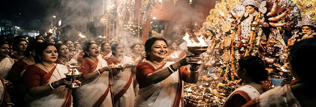 Indian women traditional Dhunuchi dance celebration wallpaper images