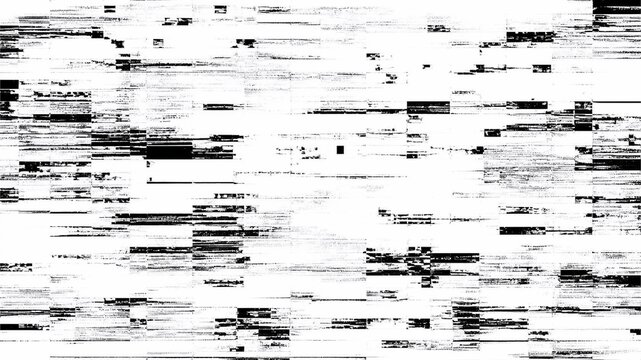 Digital glitch screen distortion texture background with abstract monochrome