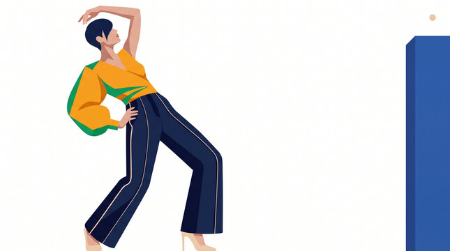 Young woman modeling a stylish outfit while striking a pose  