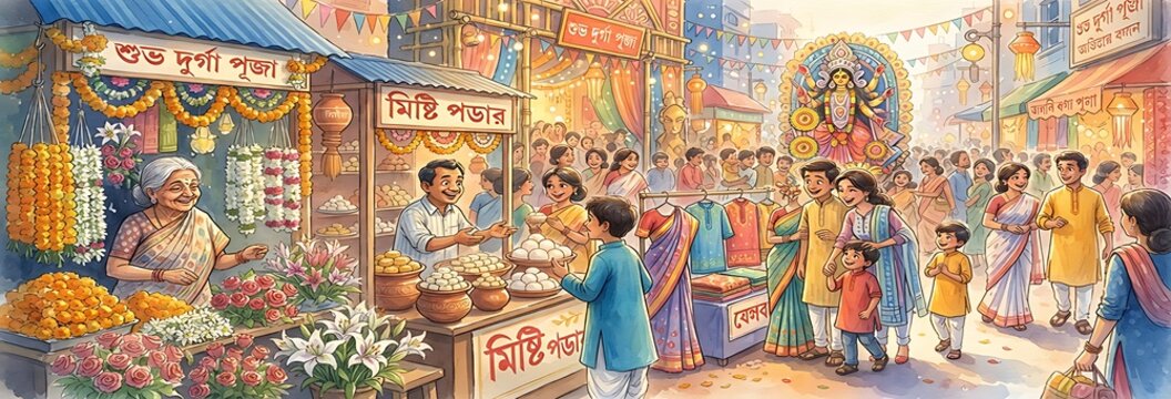 Crowded Indian street market festive flowers wallpaper images