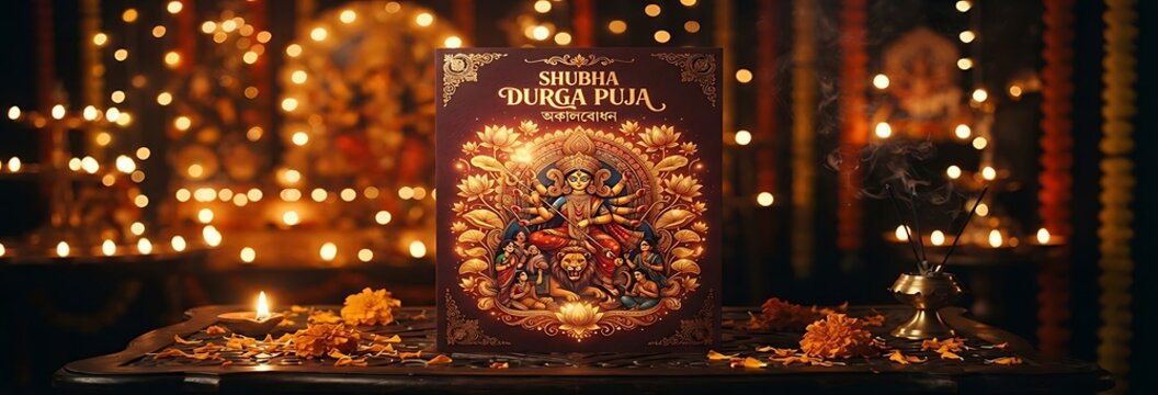 Diwali festival greeting oil lamps marigold flowers photos