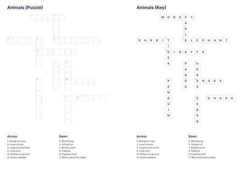 Crossword puzzles for enjoyment and solution challenges