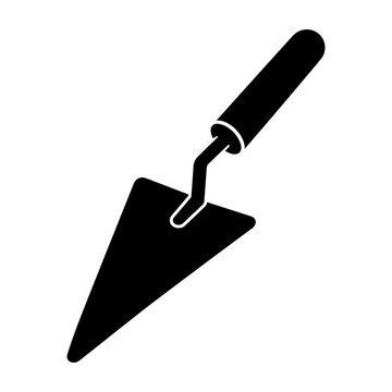 Pointed trowel with wooden handle on a neutral background emphasizes construction and masonry tools for building projects.