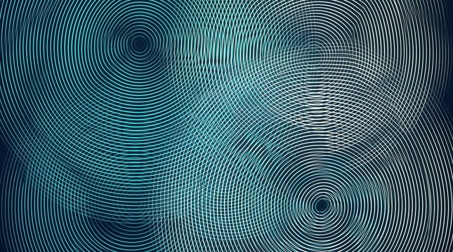 Abstract Blue Digital Background with Glowing Concentric Circles