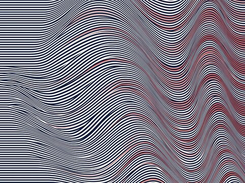 Abstract Wavy Striped Background with Optical Illusion Effect