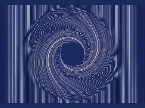 Abstract Blue Vortex with Swirling Vertical Lines Pattern
