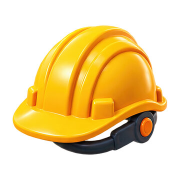 Bright yellow hard hat for construction safety and industrial protection