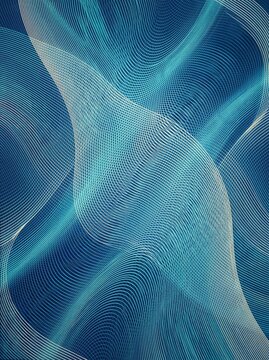Abstract Blue Digital Wave Pattern Background with Flowing Lines