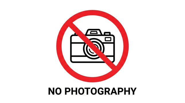 No Photography Icon Vector Illustration for Photography Restrictions