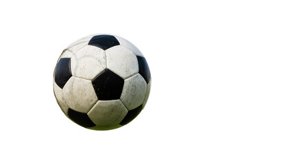 Naklejka premium Classic black and white soccer ball, isolated on transparent background