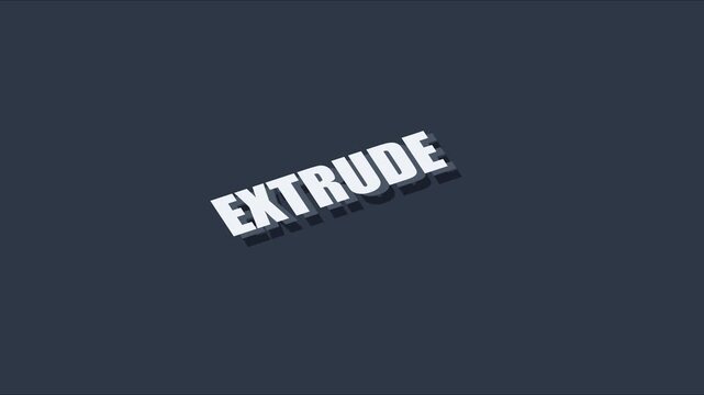 Extrude 3 d text animation with dynamic shadow effect on dark 4k background, typography