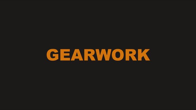 Gearwork animated typography title card for industrial engineering and mechanical projects animation 4k