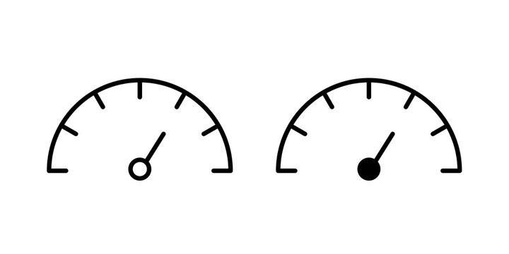 Speedometer icon simple drawings set. EPS10