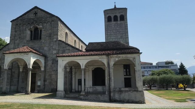 Exterior of the San Vittore Church in Locarno, Switzerland