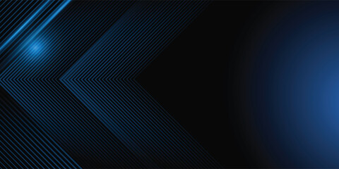 Obraz premium Futuristic Blue Technology Background with Glowing Chevron Lines