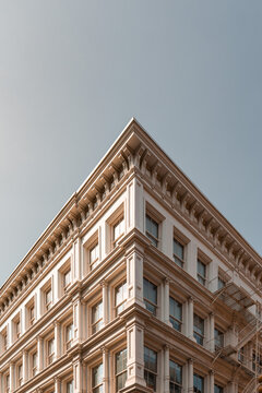 Street perspective of architecture in Tribeca Manhattan, New York City. SoHo, Chinatown, Financial District, Little Italy, Nolita