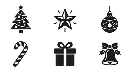 Fototapeta premium Set of black and white Christmas icons