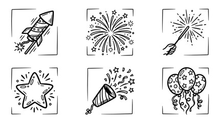 Fototapeta premium Hand drawn celebration elements doodle collection